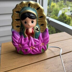 Our Lady Of Guadalupe Statue Big Eye Kids Night Light Ceramic